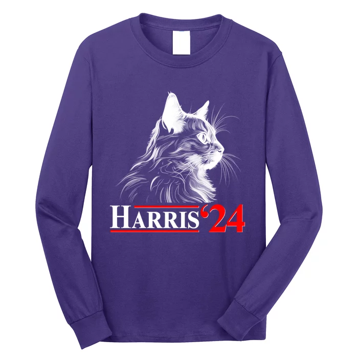 Cat Lady Ladies For Kamala Harris 2024 Long Sleeve Shirt