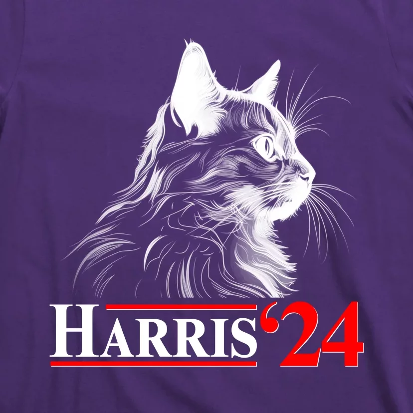 Cat Lady Ladies For Kamala Harris 2024 T-Shirt