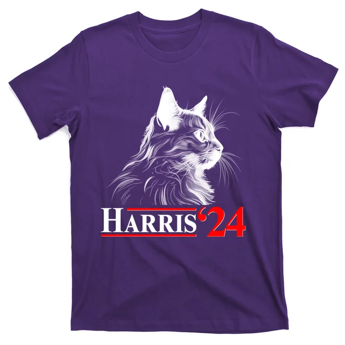 Cat Lady Ladies For Kamala Harris 2024 T-Shirt