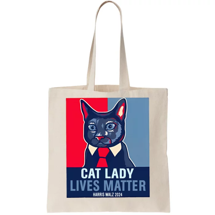 Cat Lady Lives Matter Harris Walz Election 2024 Tote Bag