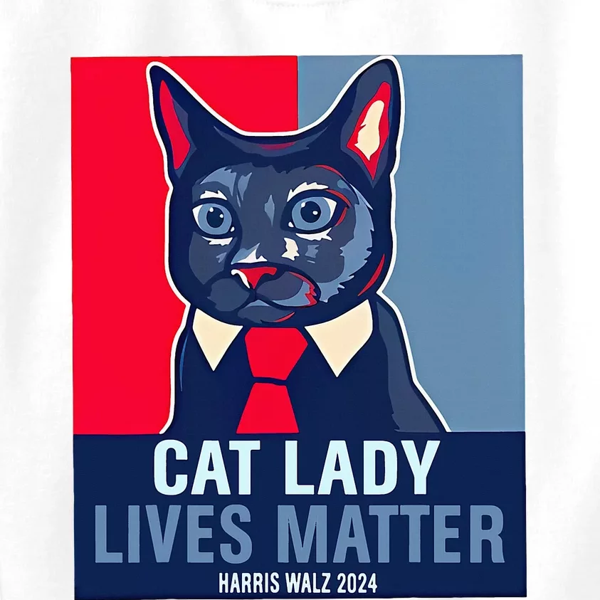 Cat Lady Lives Matter Harris Walz Election 2024 Kids Sweatshirt