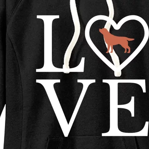 Chocolate Lab Love Valentine's Day Dog Labrador Retriever Gift Women's Fleece Hoodie