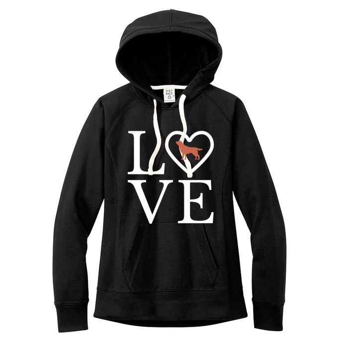 Chocolate Lab Love Valentine's Day Dog Labrador Retriever Gift Women's Fleece Hoodie