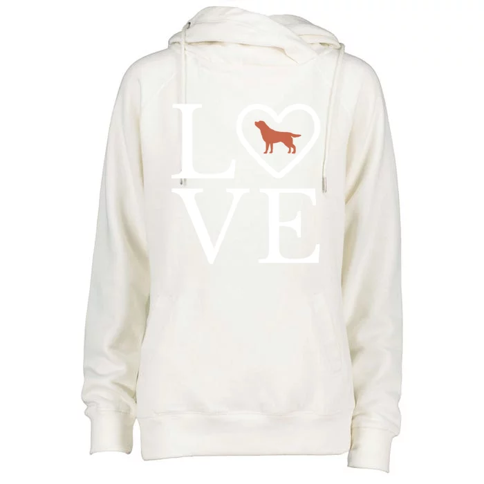 Chocolate Lab Love Valentine's Day Dog Labrador Retriever Gift Womens Funnel Neck Pullover Hood