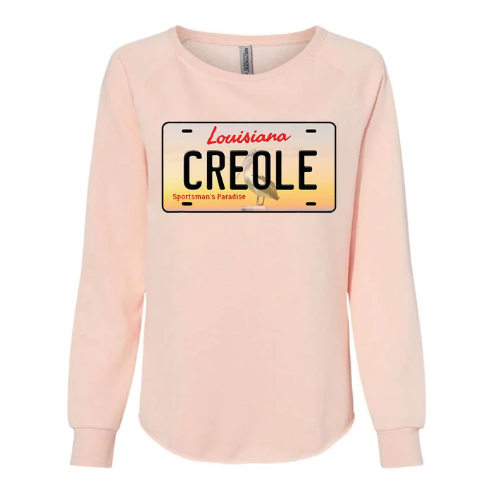 Creole Louisiana License Plate Womens California Wash Sweatshirt