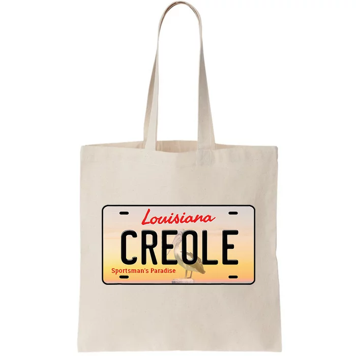 Creole Louisiana License Plate Tote Bag