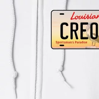 Creole Louisiana License Plate Full Zip Hoodie