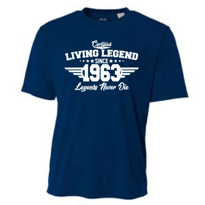 Certified Living Legend Since 1963 Legends Never Die 60th Birthday Cooling Performance Crew T-Shirt