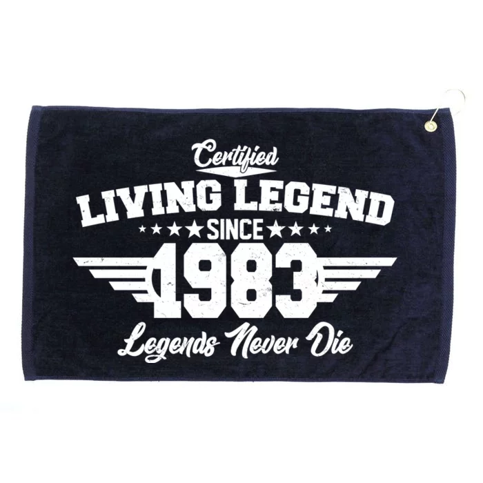 Certified Living Legend Since 1983 Legends Never Die 40th Birthday Grommeted Golf Towel