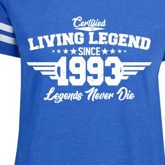 Certified Living Legend Since 1993 Legends Never Die 30th Birthday Enza Ladies Jersey Football T-Shirt