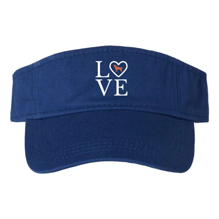 Chocolate Lab Love Valentine's Day Dog Labrador Retriever Gift Valucap Bio-Washed Visor