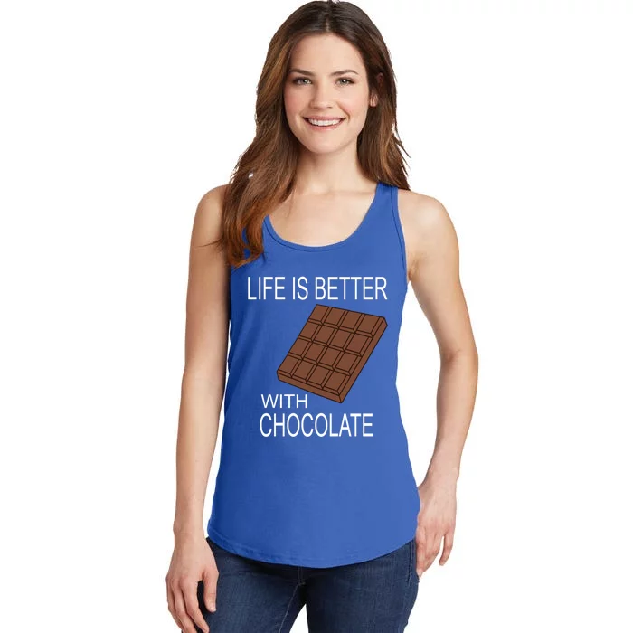 Chocolate Lover Life With Chocolate Delicious Treats Funny Gift Ladies Essential Tank