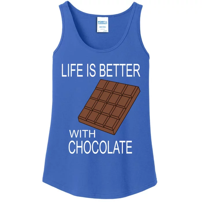 Chocolate Lover Life With Chocolate Delicious Treats Funny Gift Ladies Essential Tank