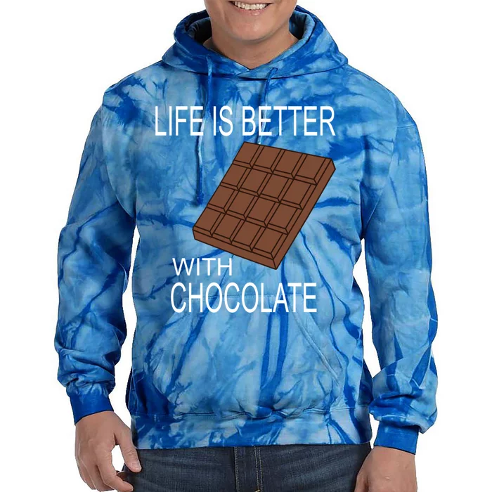 Chocolate Lover Life With Chocolate Delicious Treats Funny Gift Tie Dye Hoodie