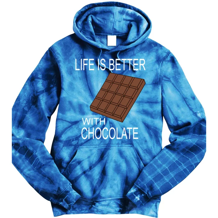 Chocolate Lover Life With Chocolate Delicious Treats Funny Gift Tie Dye Hoodie