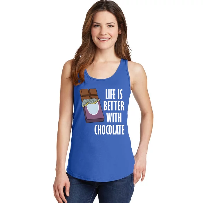 Chocolate Lover Life With Chocolate Eating Chocolate Gift Ladies Essential Tank