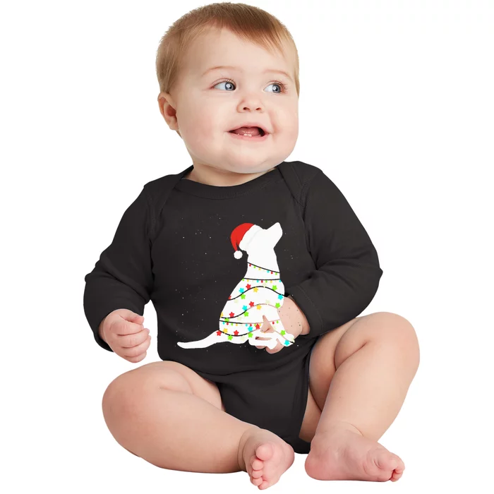 Christmas Lights Labrador Retriever Dog Lover Gift Baby Long Sleeve Bodysuit