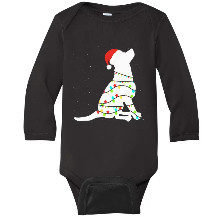 Christmas Lights Labrador Retriever Dog Lover Gift Baby Long Sleeve Bodysuit