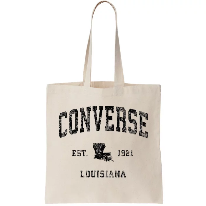 C.O.N.V.E.R.S.E Louisiana La Vintage Athletic Black Sports Design Tote Bag