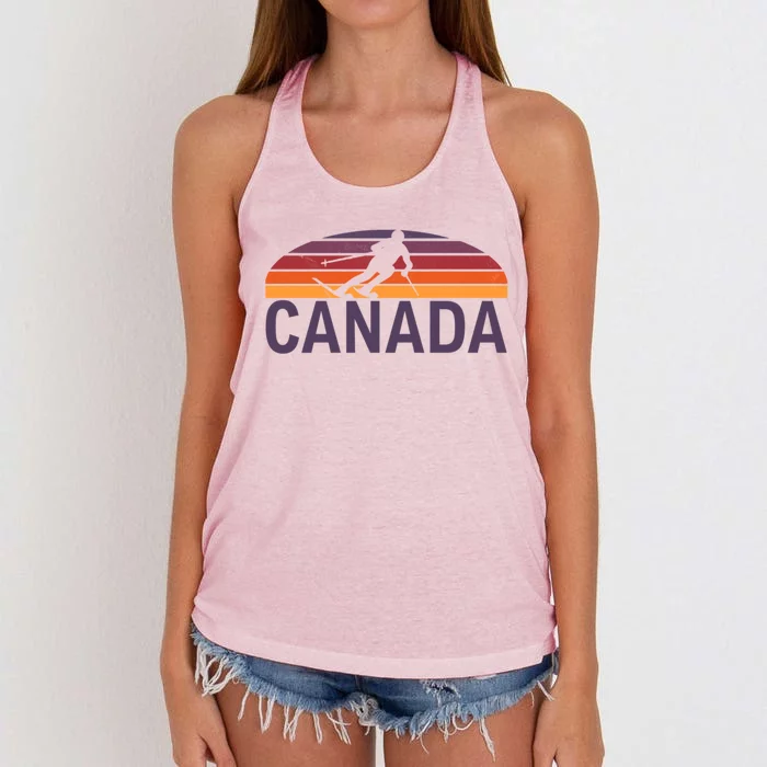 Canada Lake Louise Revelstoke Whistler Blackcomb Ski Resort Funny Gift Women's Knotted Racerback Tank