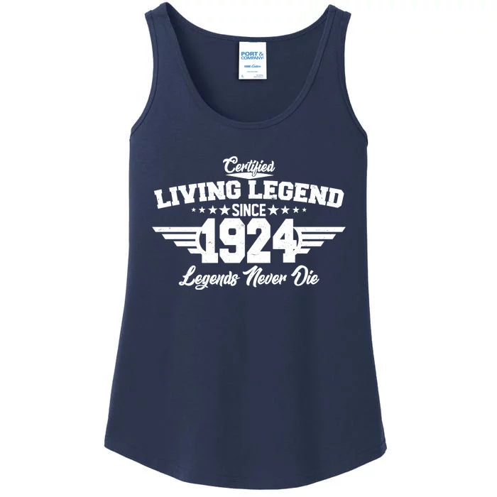 Certified Living Legend Since 1924 Legends Never Die 100th Birthday Ladies Essential Tank