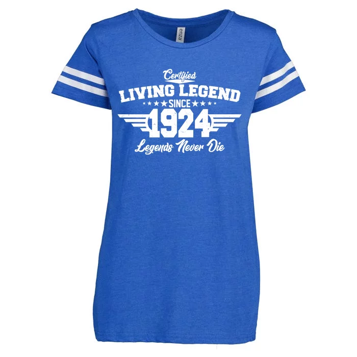 Certified Living Legend Since 1924 Legends Never Die 100th Birthday Enza Ladies Jersey Football T-Shirt