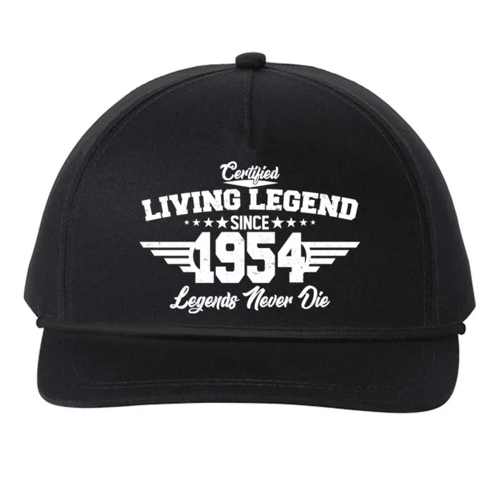 Certified Living Legend Since 1954 Legends Never Die 70th Birthday Snapback Five-Panel Rope Hat