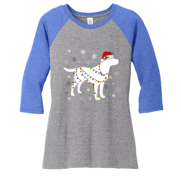 Christmas Lights Labrador Retriever Dog Lover Gift Women's Tri-Blend 3/4-Sleeve Raglan Shirt