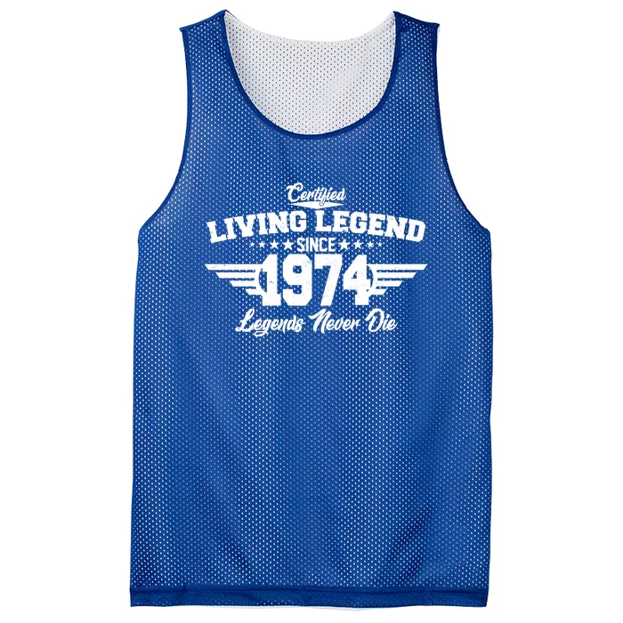 Certified Living Legend Since 1974 Legends Never Die 50th Birthday Mesh Reversible Basketball Jersey Tank