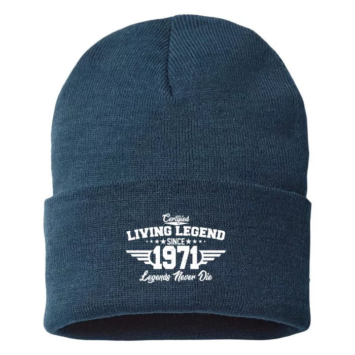 Certified Living Legend Since 1971 Legends Never Die Sustainable Knit Beanie