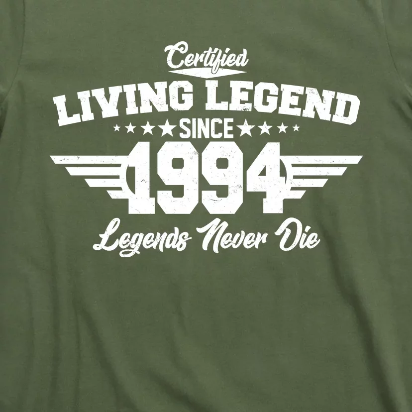 Certified Living Legend Since 1994 Legends Never Die 30th Birthday T-Shirt