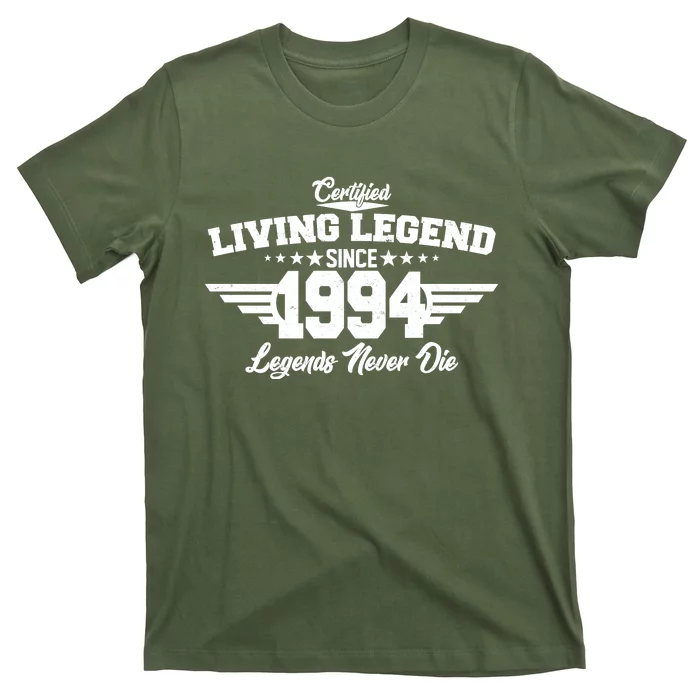 Certified Living Legend Since 1994 Legends Never Die 30th Birthday T-Shirt