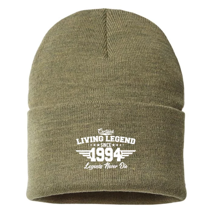 Certified Living Legend Since 1994 Legends Never Die 30th Birthday Sustainable Knit Beanie