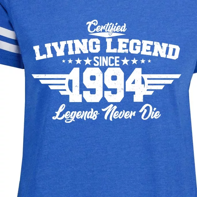 Certified Living Legend Since 1994 Legends Never Die 30th Birthday Enza Ladies Jersey Football T-Shirt