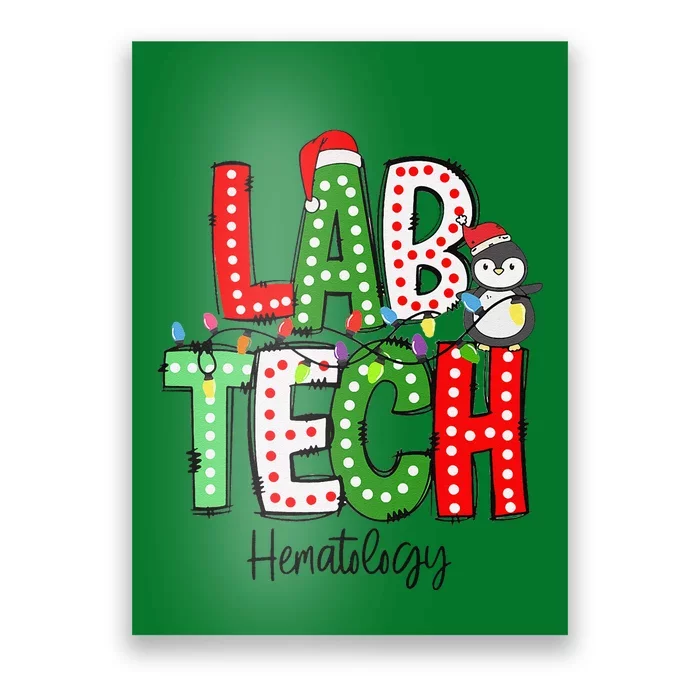 Christmas Lights Lab Tech Santa Hat Laboratory Xmas Lights Poster