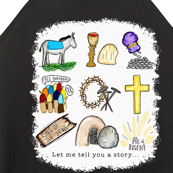 christian Let me tell you a story he is risen Easter Women’s Perfect Tri Rocker Tank