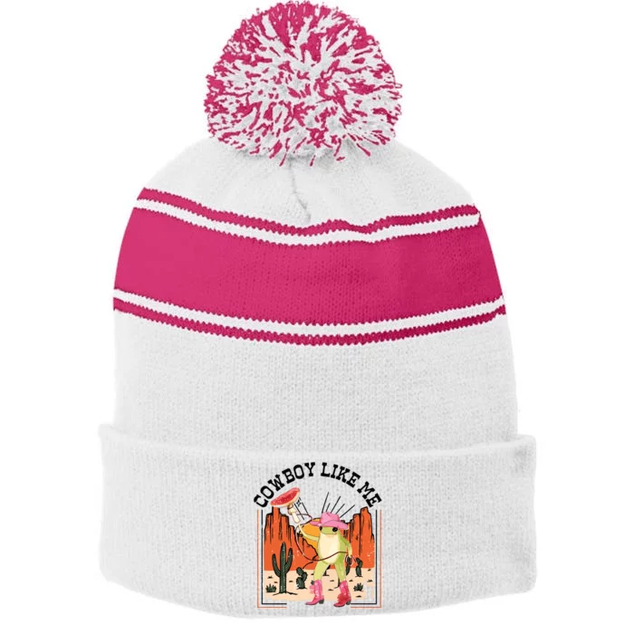 Cowboy Like Me Stripe Pom Pom Beanie