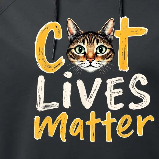 Cat Lives Matter Performance Fleece Hoodie