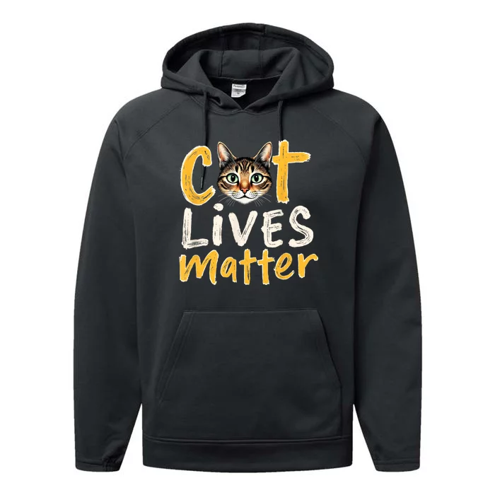 Cat Lives Matter Performance Fleece Hoodie