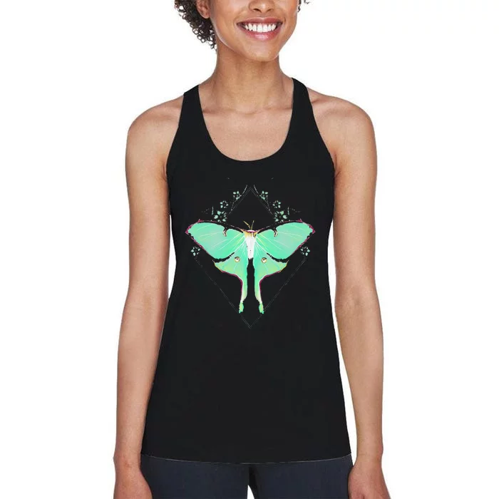 Cute Luna Moth Beautiful Butterfly Insect Lover Women's Racerback Tank