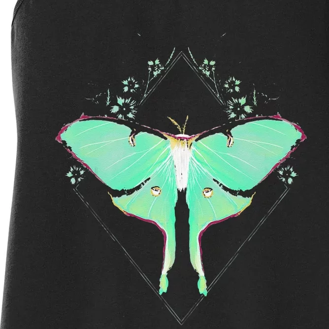 Cute Luna Moth Beautiful Butterfly Insect Lover Women's Racerback Tank