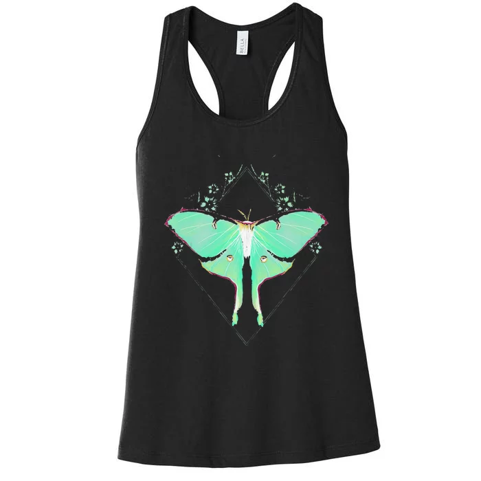 Cute Luna Moth Beautiful Butterfly Insect Lover Women's Racerback Tank