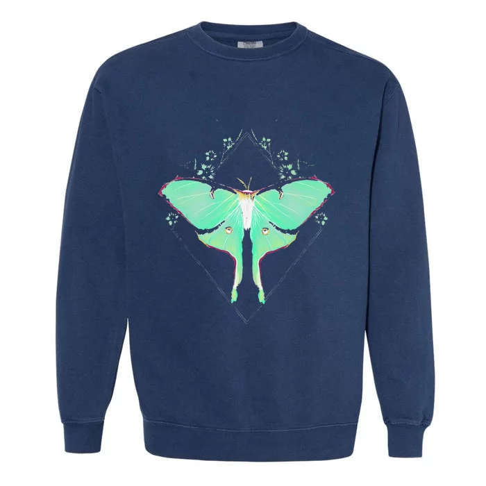 Cute Luna Moth Beautiful Butterfly Insect Lover Garment-Dyed Sweatshirt