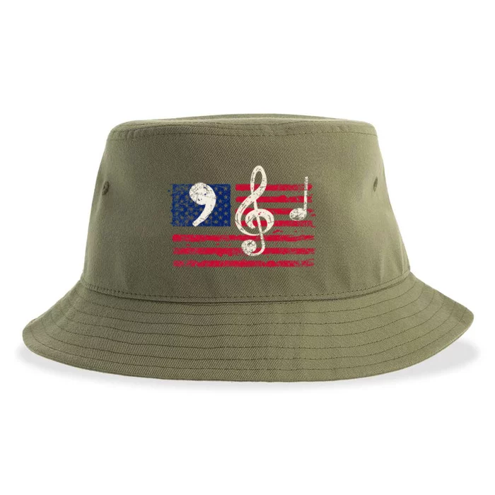 Comma La Music Notes Kamala Harris Music Teacher Elections Sustainable Bucket Hat