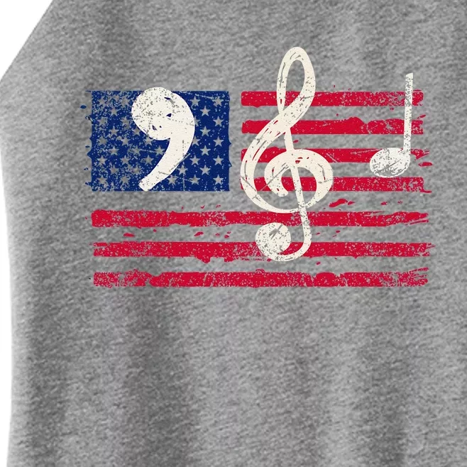 Comma La Music Notes Kamala Harris Music Teacher Elections Women’s Perfect Tri Rocker Tank