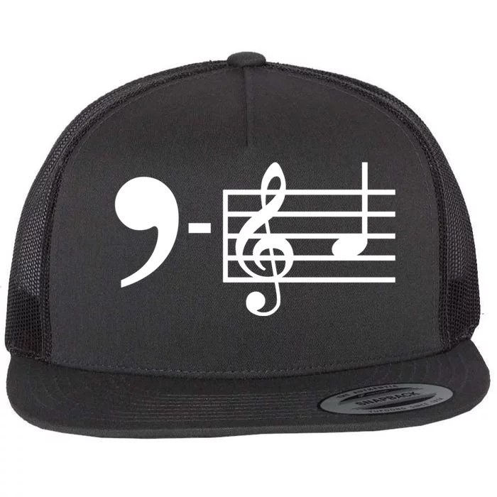 Comma La Music Notes Kamala Harris Music Teacher Elections Flat Bill Trucker Hat