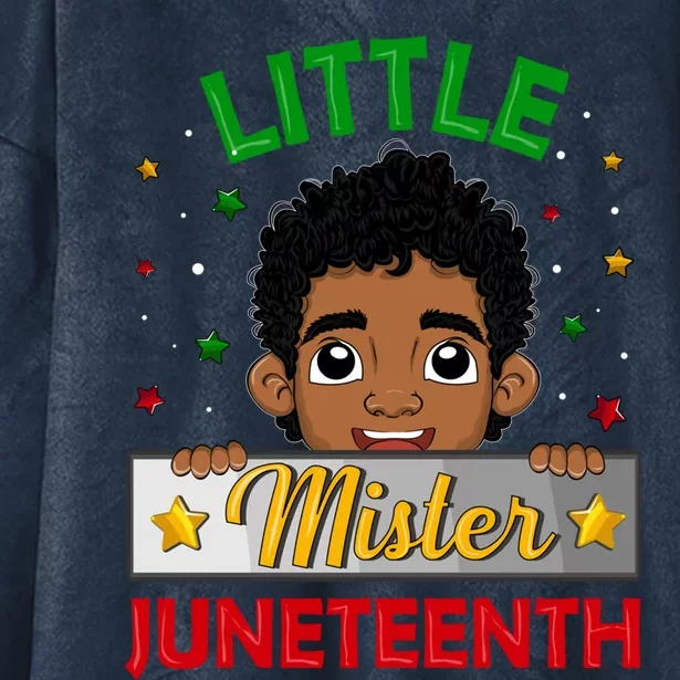 Cute Little Mister Juneteenth 1865 Black Freedom Gift Hooded Wearable Blanket