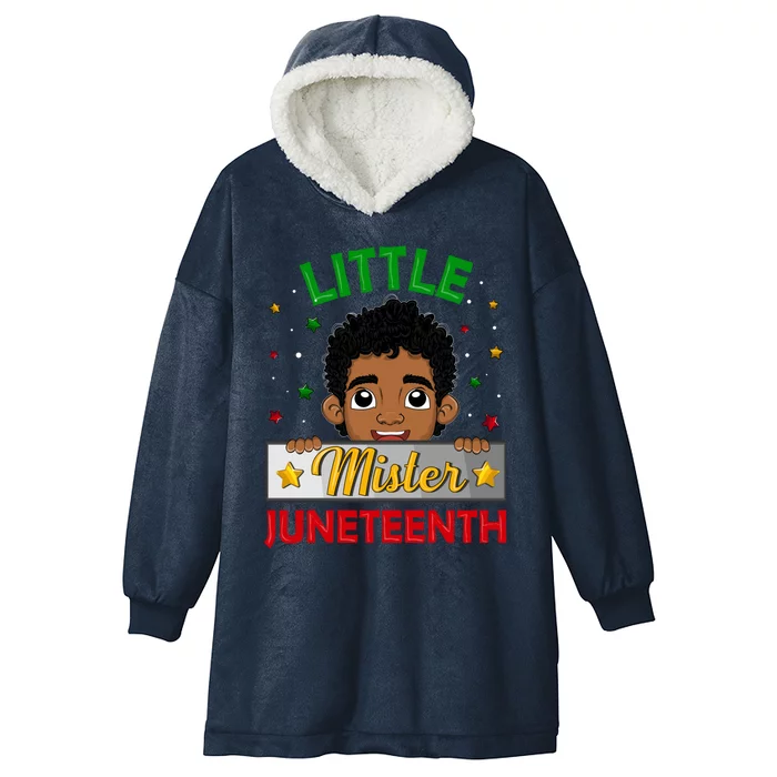 Cute Little Mister Juneteenth 1865 Black Freedom Gift Hooded Wearable Blanket