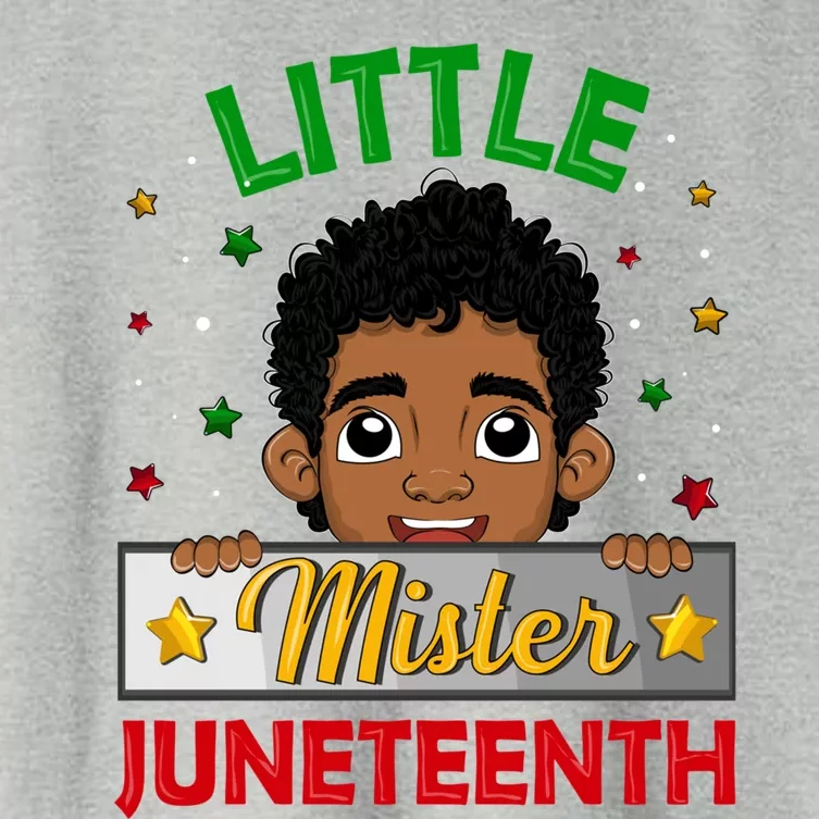 Cute Little Mister Juneteenth 1865 Black Freedom Gift Women's Crop Top Tee