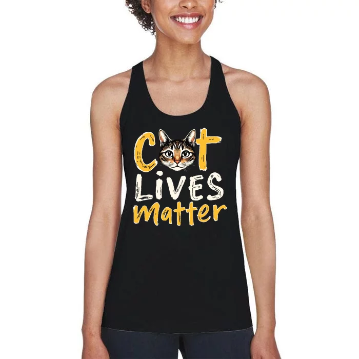 Cat Lives Matter Women's Racerback Tank